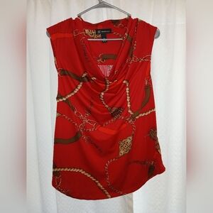 INC International Concepts Red Dress with Chain Pattern